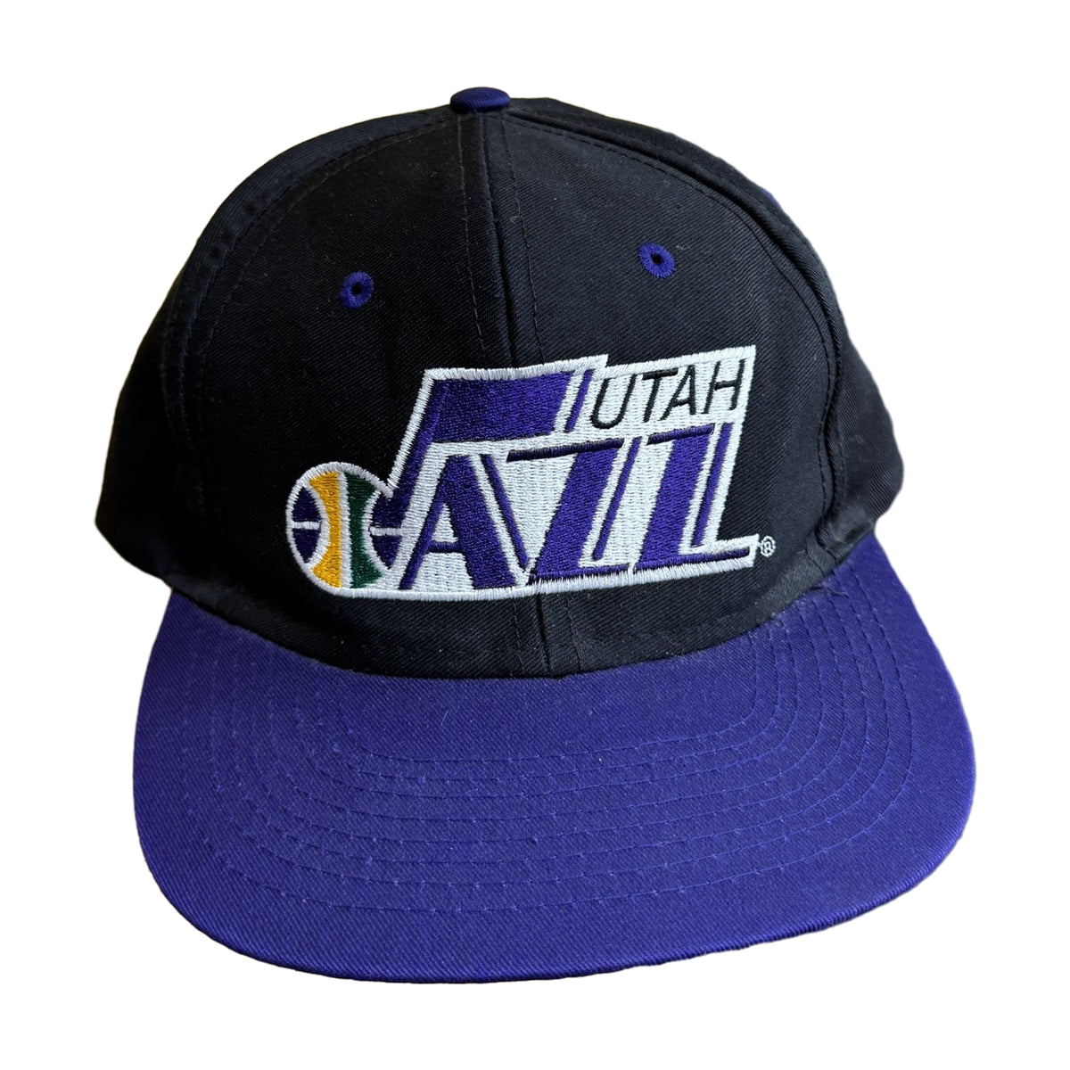 Vintage 90s Utah Jazz Logo 7 Snapback Hat black - photo 1