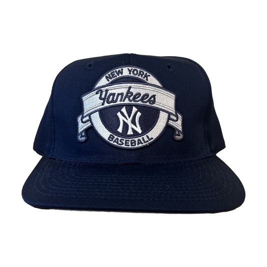 Vintage 90s New York Yankees New Era Snapback Hat blue - photo 1