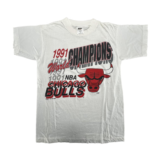 Vintage 1991 Chicago Bulls Champions Logo 7 T-Shirt white - photo 1