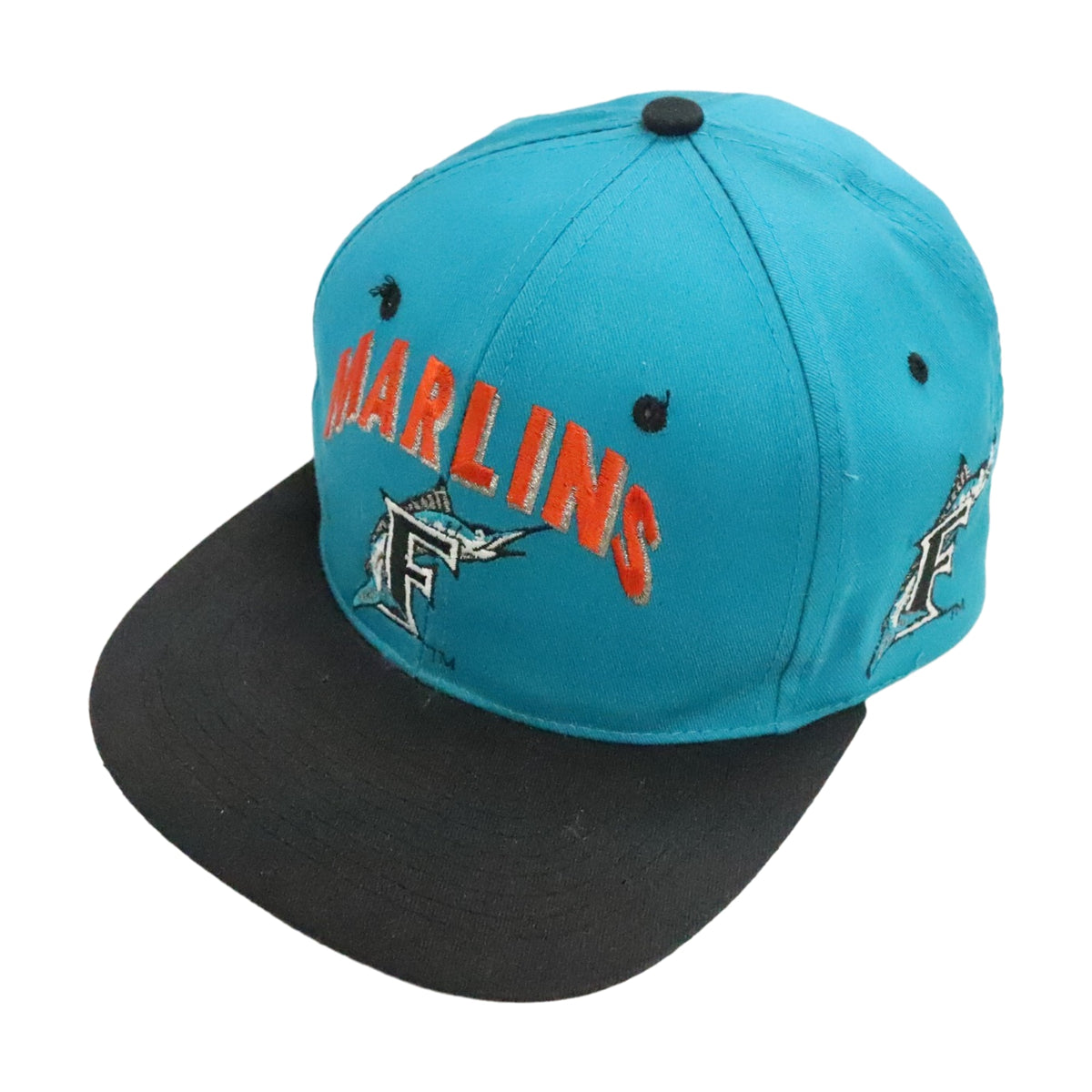 Vintage 90s Florida Marlins Drew Pearson Snapback Hat - photo 1