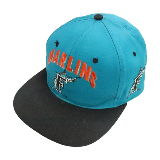 Vintage 90s Florida Marlins Drew Pearson Snapback Hat - photo 1