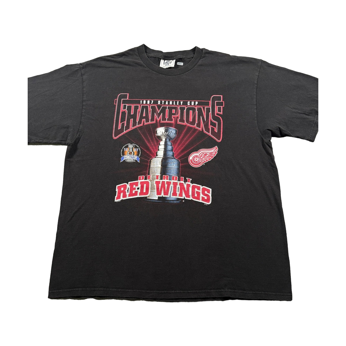 Vintage 1997 Detroit Red Wings Champions Lee Sport T-Shirt black - photo 1
