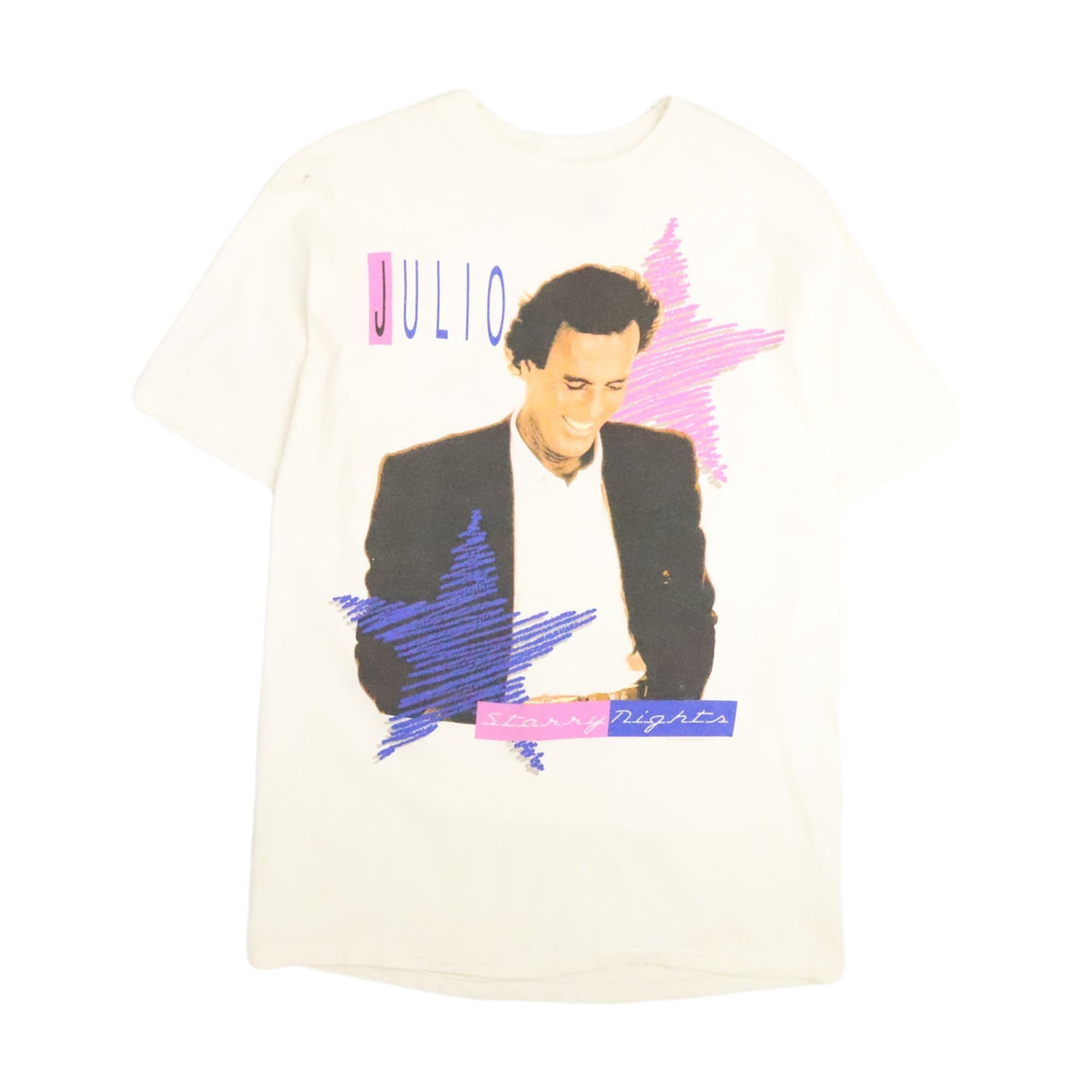 Vintage 1991 Julio Iglesias Starry Nights World Tour Hanes T-Shirt white - photo 1