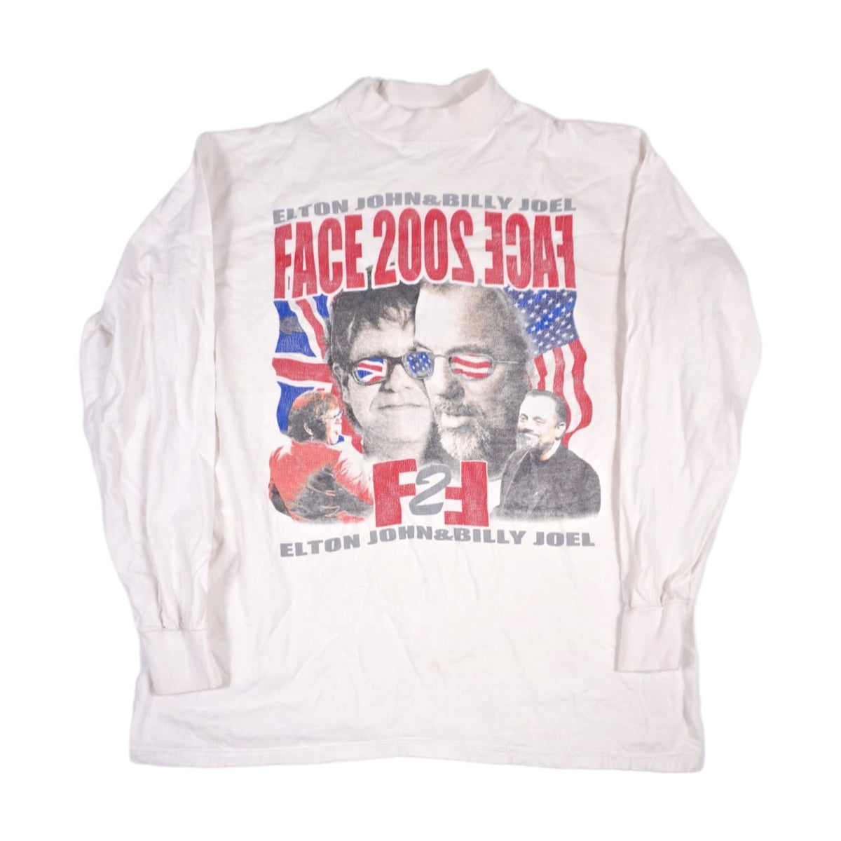 Vintage 2002 Elton John Billy Joel Tour Fruit of the Loom T-Shirt white - photo 1