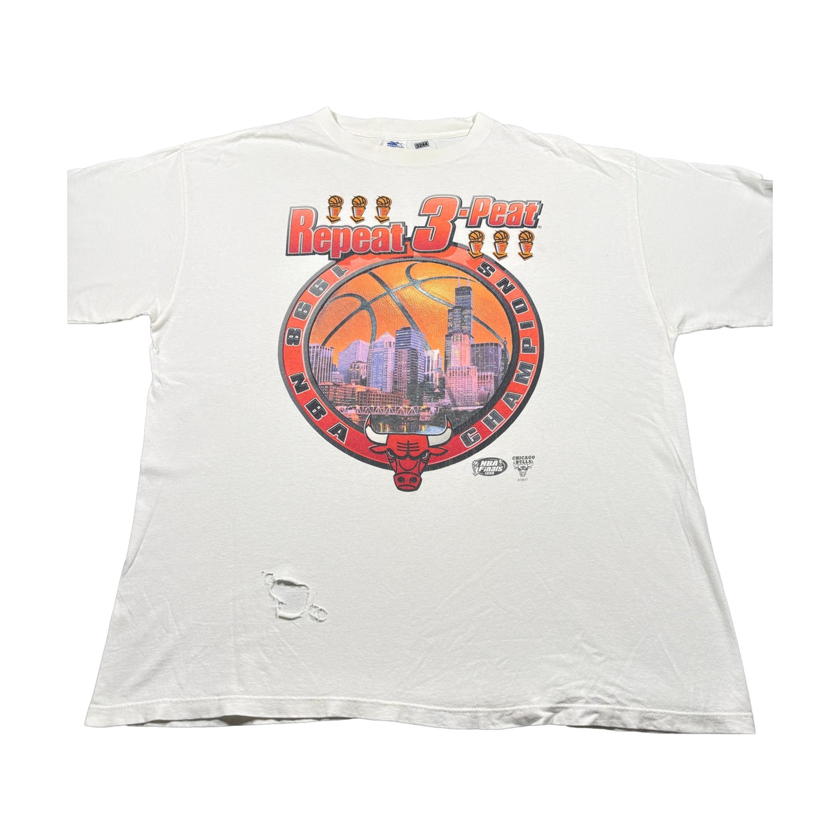 Vintage 1998 Chicago Bulls NBA Champions Starter T-Shirt white - photo 1