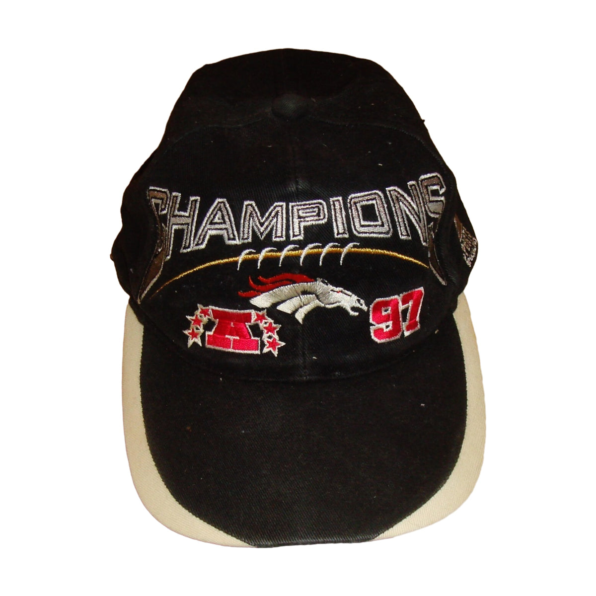 Vintage 1997 Denver Broncos AFC Champions Sports Specialties Hat black - photo 1