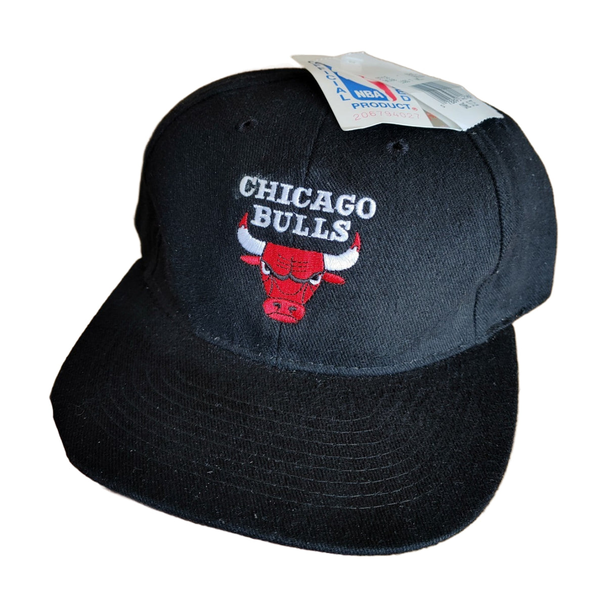 Vintage 90s Chicago Bulls Michael Jordan Logo 7 Snapback Hat black/red - photo 1