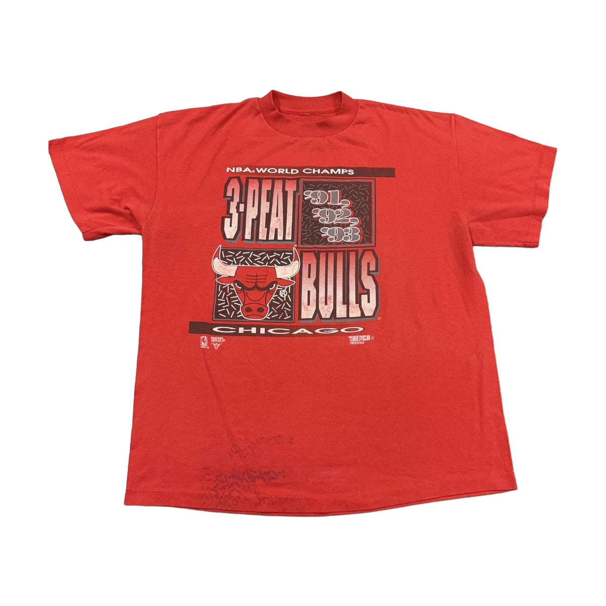 Vintage 90s Chicago Bulls Trench T-Shirt red - photo 1