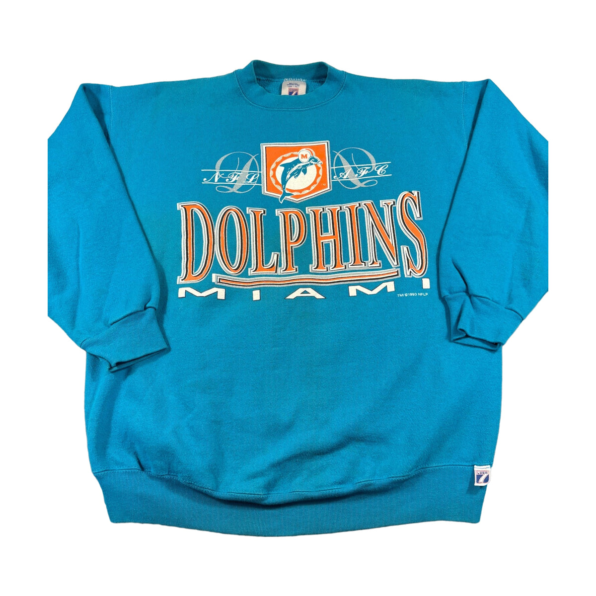 Vintage 1993 Miami Dolphins Logo 7 Sweatshirt blue - photo 1