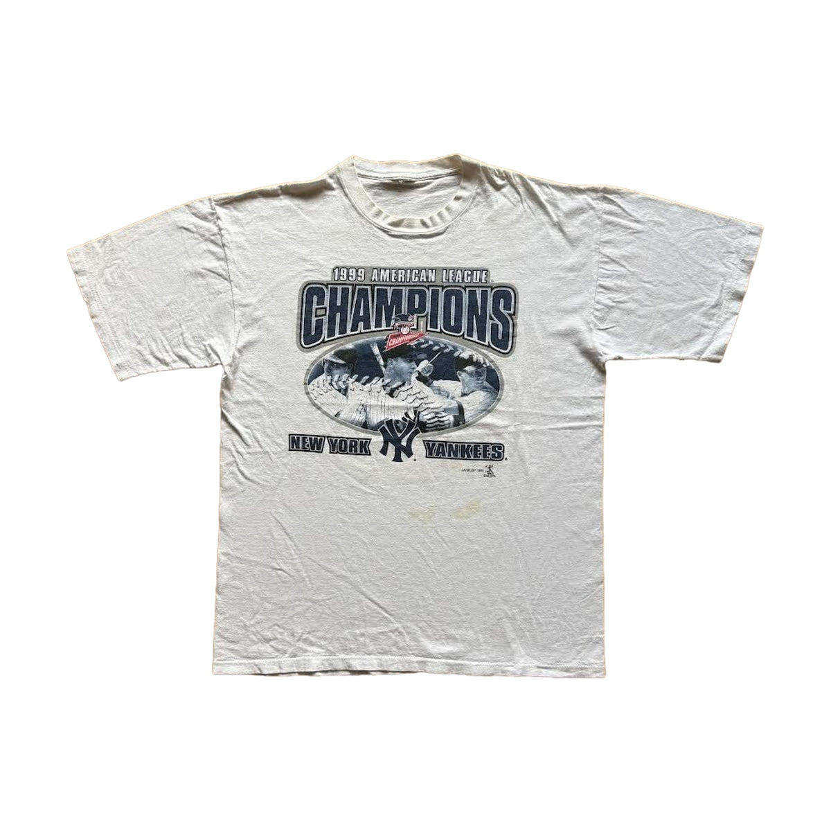 Vintage 90s New York Yankees American League Champions MLB T-Shirt white - photo 1