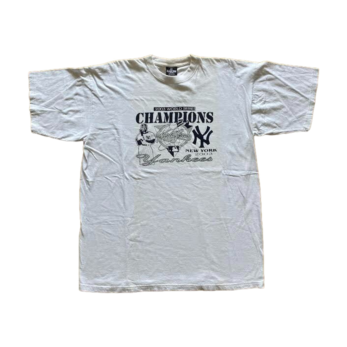 Vintage 2003 New York Yankees Derek Jeter World Series Champions Harlem T-Shirt white - photo 1
