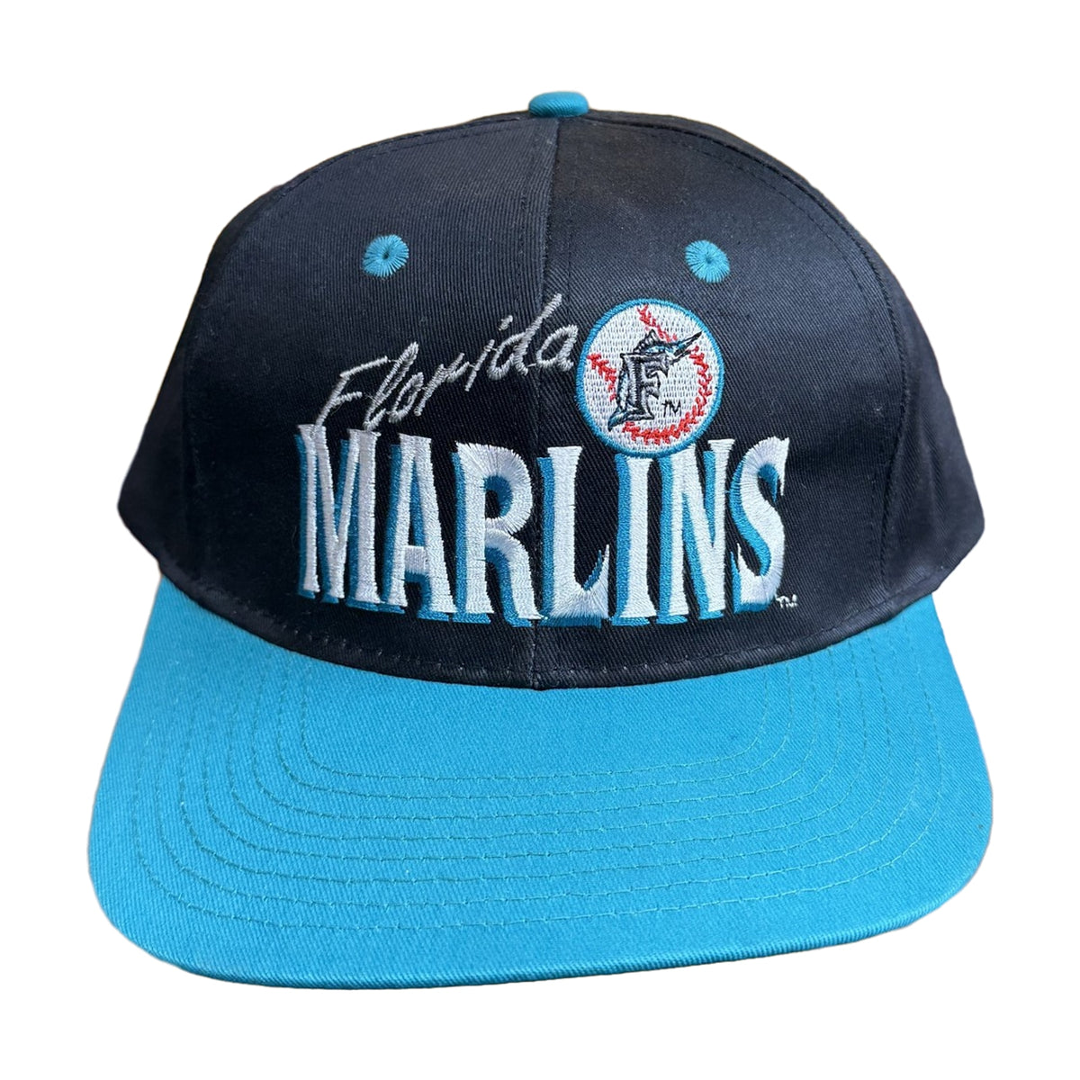 Vintage 90s Florida Marlins Annco Snapback Hat black - photo 1