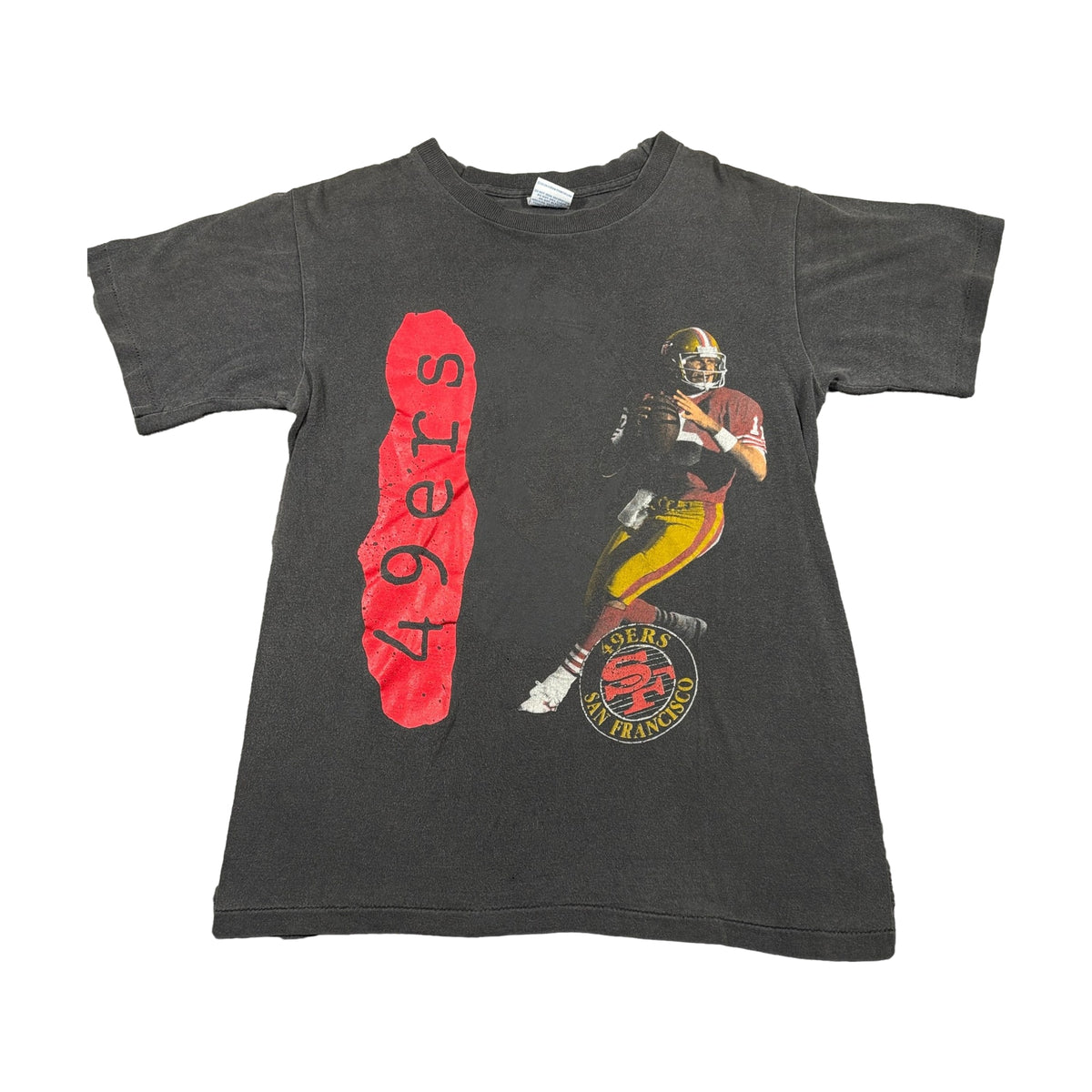 Vintage 90s San Francisco 49ers Joe Montana Salem Sportswear T-Shirt black - photo 1