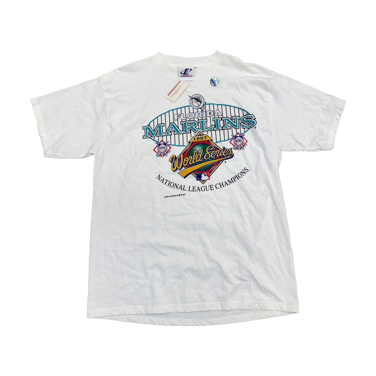 Vintage 90s Florida Marlins Logo Athletic T-Shirt white - photo 1