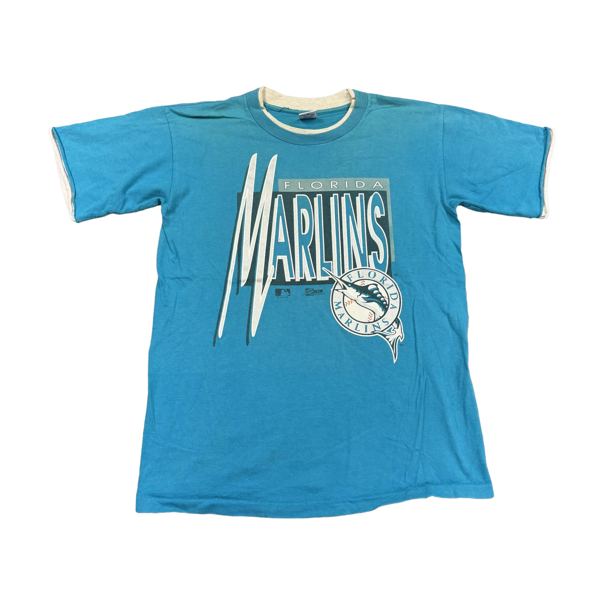 Vintage 90s Florida Marlins Salem Sportswear T-Shirt blue - photo 1