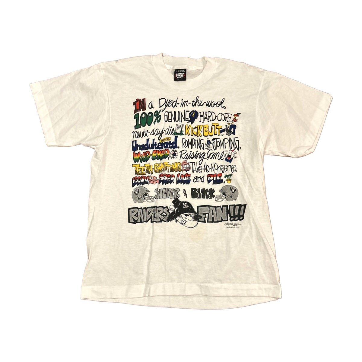 Vintage 1991 Raiders Screen Stars T-Shirt multi-color - photo 1