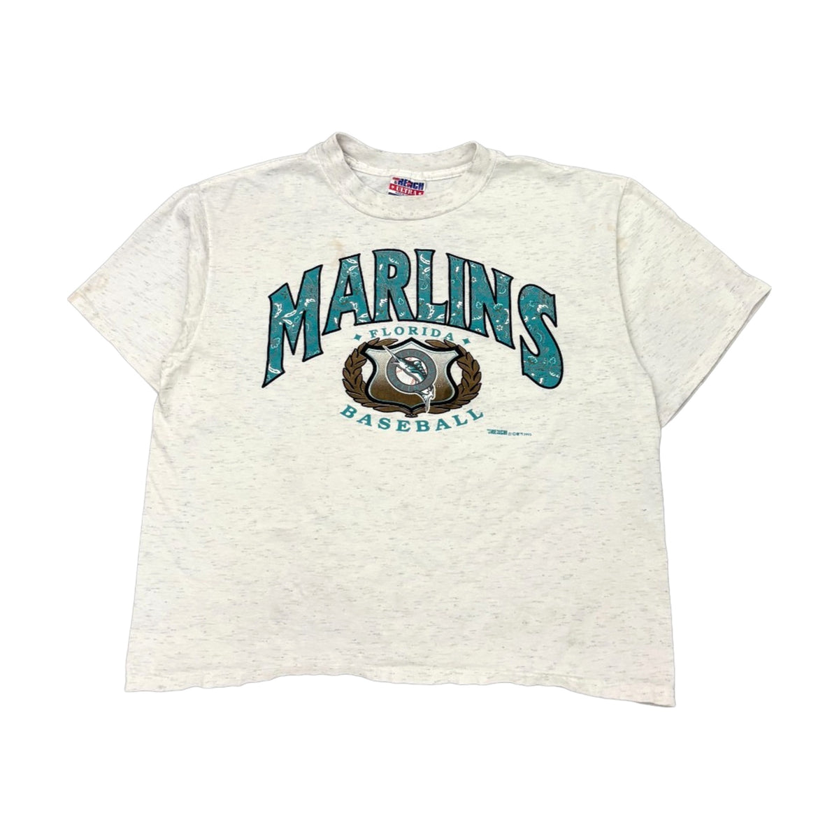 Vintage 90s Florida Marlins Trench T-Shirt white - photo 1