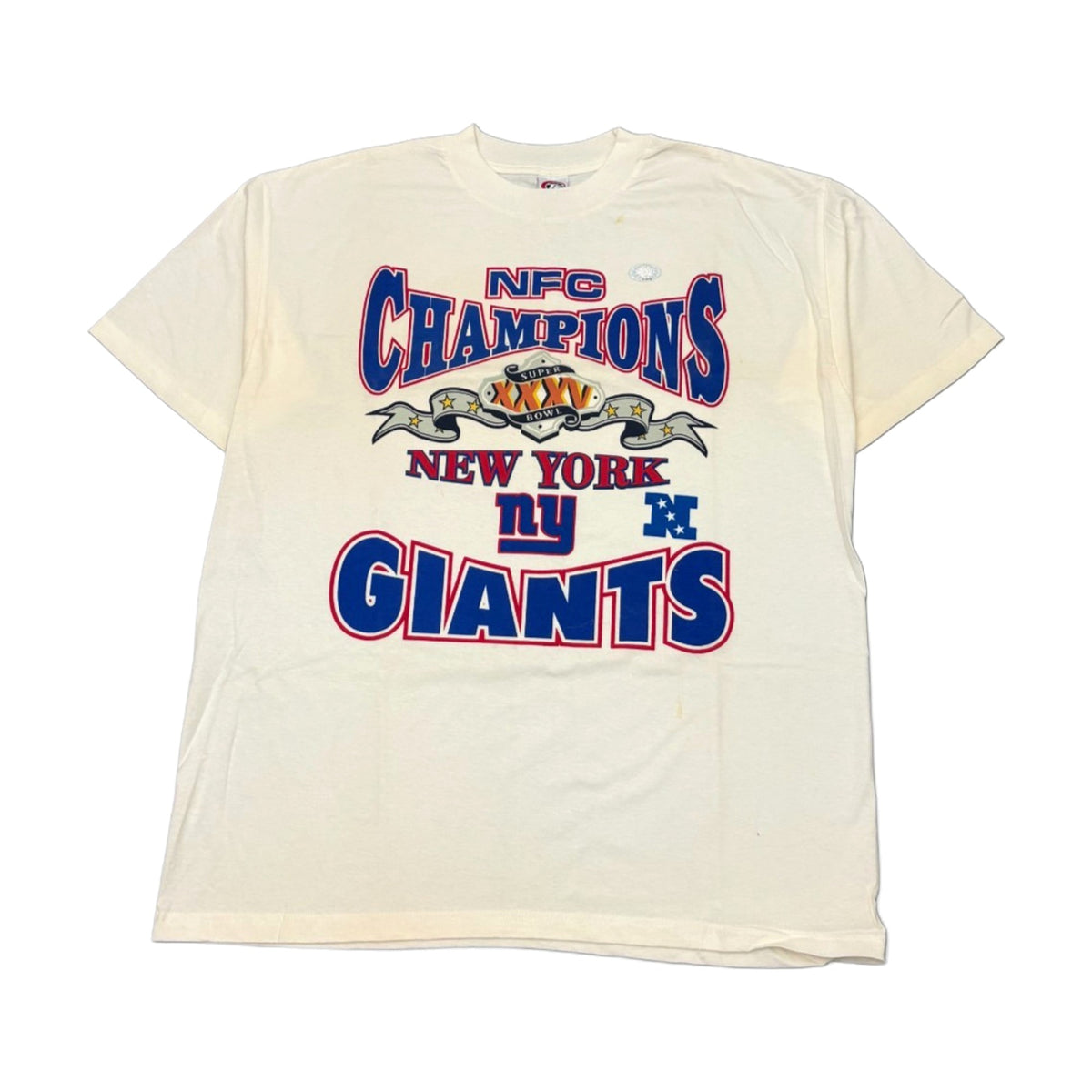 Vintage 90s New York Giants Super Bowl Xxxv True Fan T-Shirt white - photo 1
