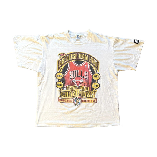 Vintage 1996 Chicago Bulls Michael Jordan NBA Champions Starter T-Shirt white - photo 1